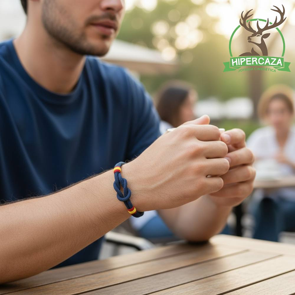 Pulsera de acero con cabo náutico azul España 2