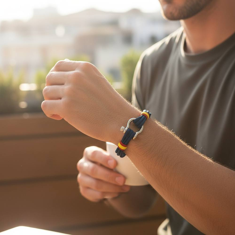 Pulsera de acero con cabo náuticoazul España 3