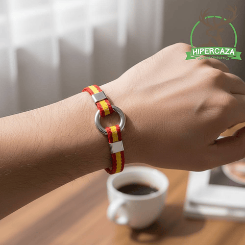 Pulsera con la bandera en tela de algodón España