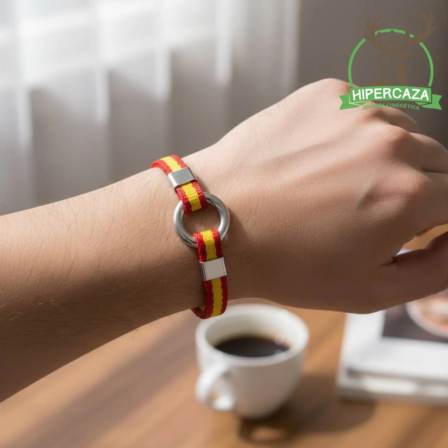 Pulsera con la bandera en tela de algodón España 2