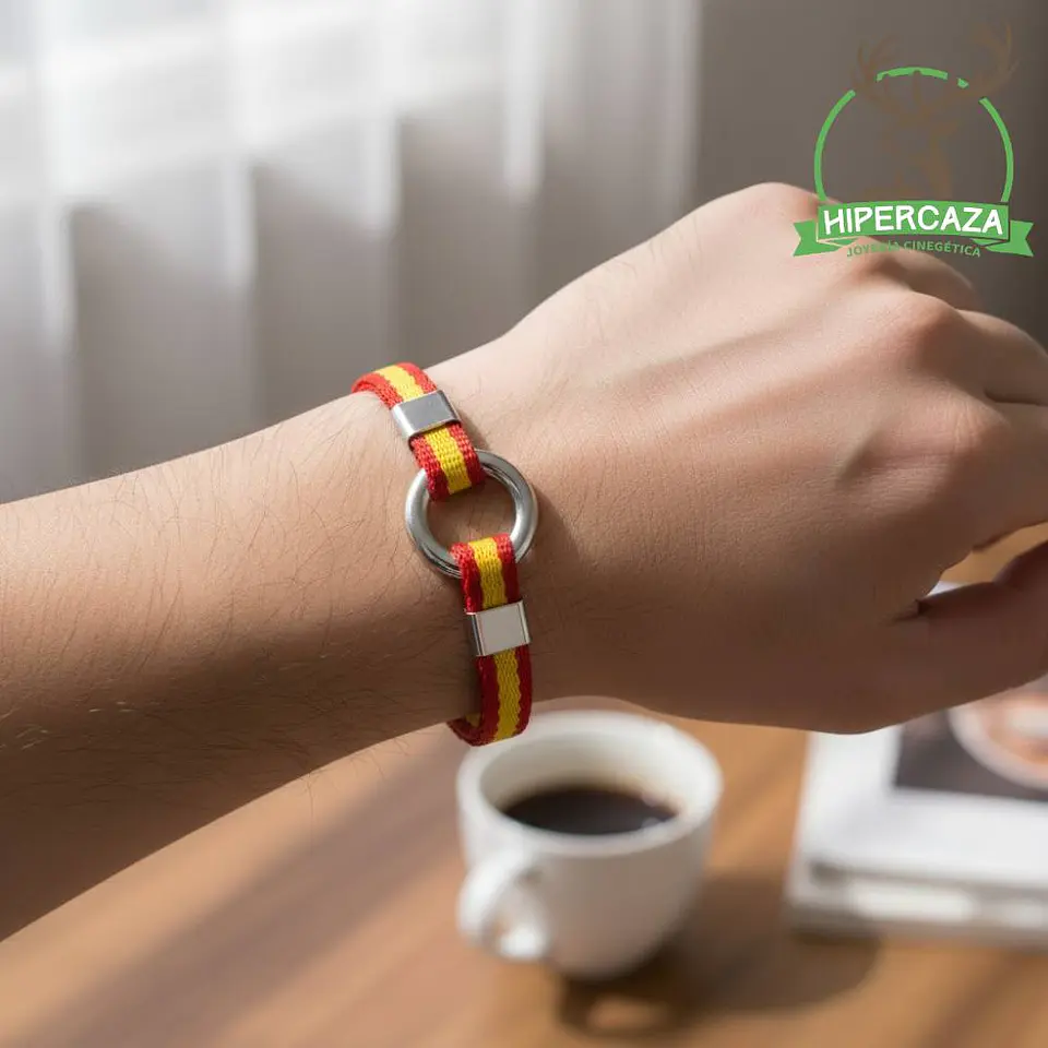 Pulsera con la bandera en tela de algodón España 2