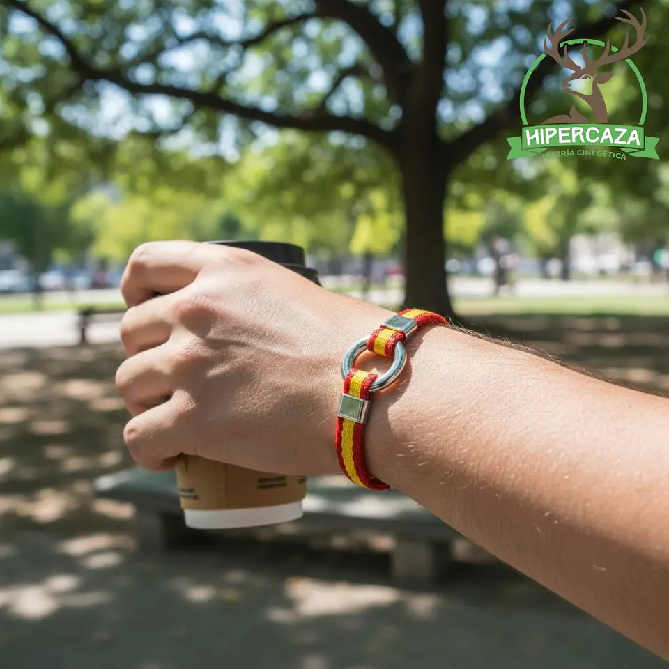 Pulsera con la bandera en tela de algodón España 3