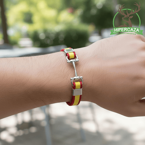 Pulsera de acero y bandera en tela de algodón España