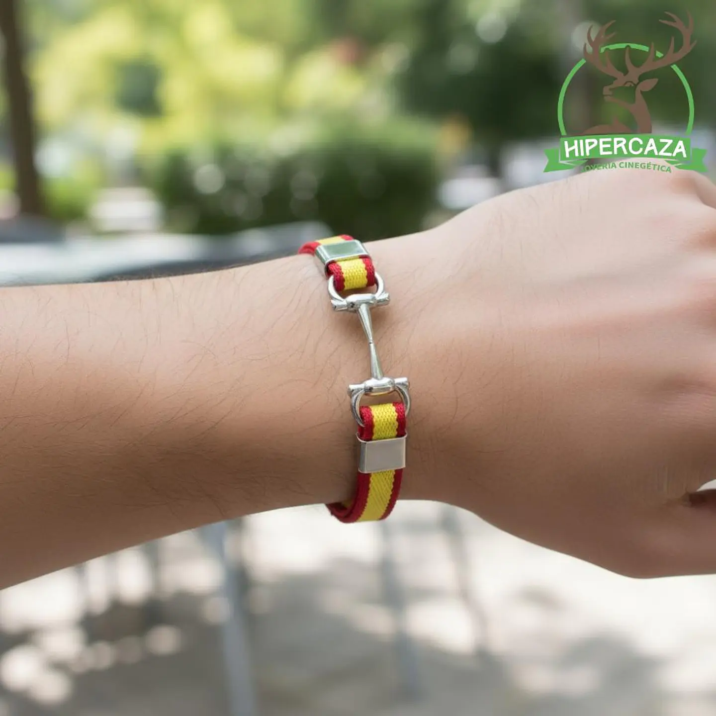 Pulsera de acero y bandera en tela de algodón España 2