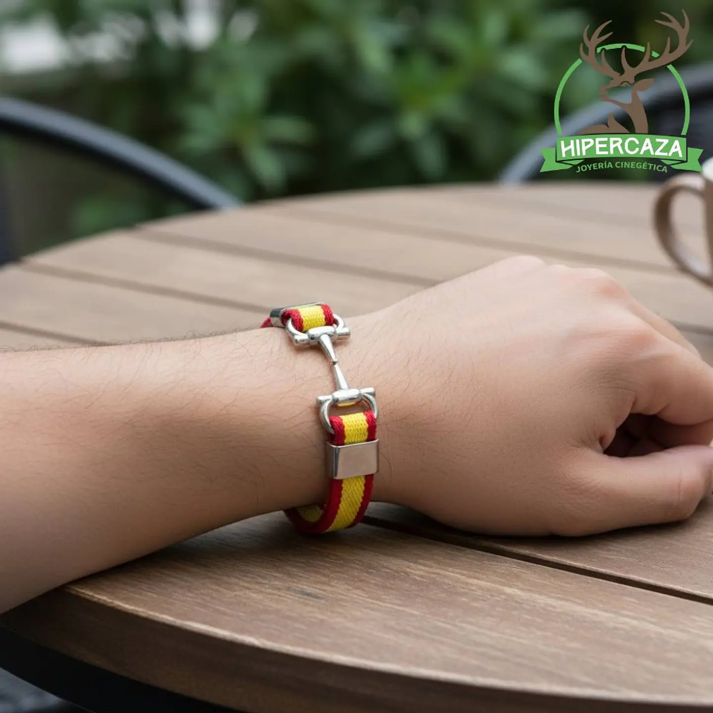 Pulsera de acero y bandera en tela de algodón España 3