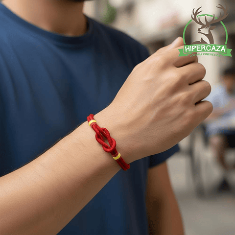 Pulsera de acero con cabo náutico rojo España