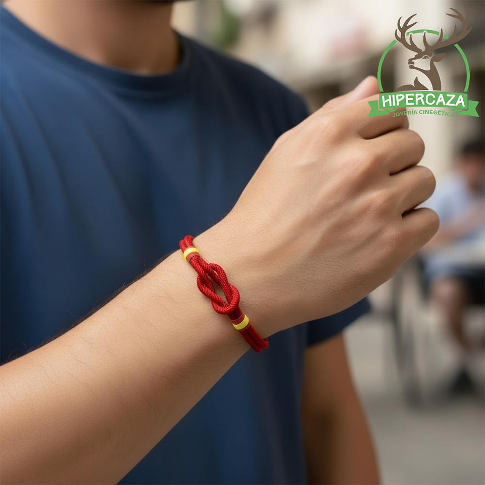 Pulsera de acero con cabo náutico rojo España 2