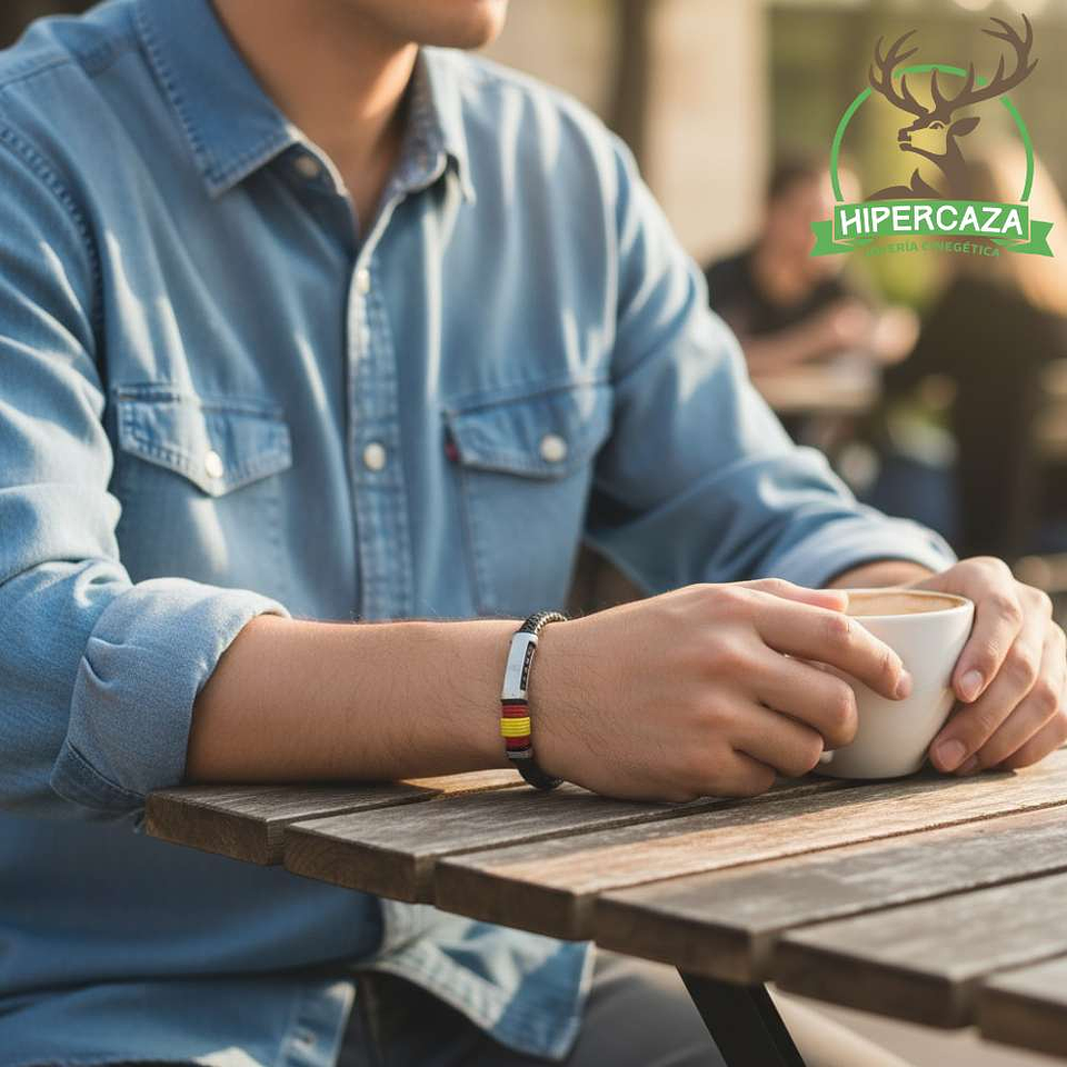 Pulsera acero y cuero trenzado España 3