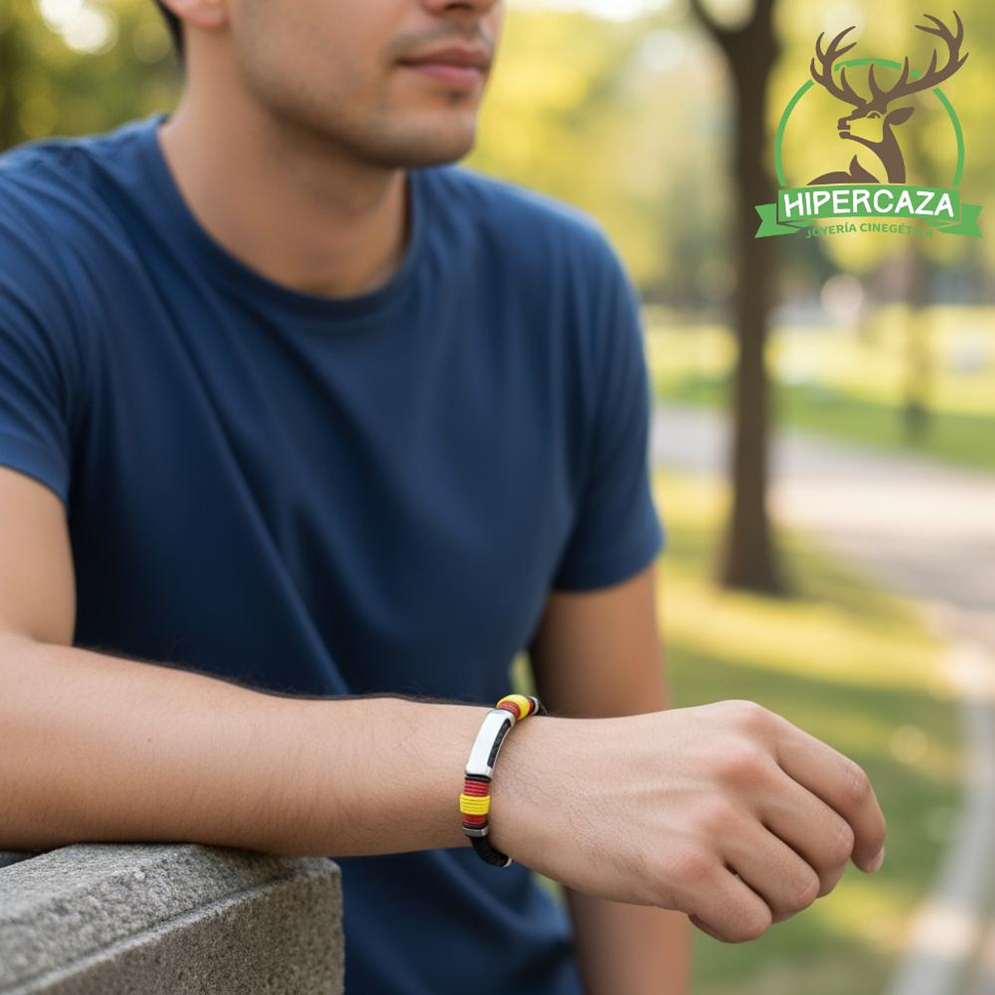 Pulsera de cuero trenzado bandera de España  3