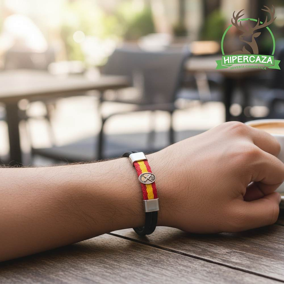 Pulsera de la guardia civil negra en acero España 2