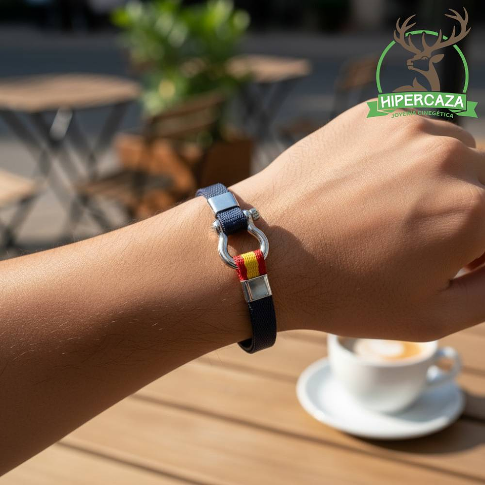 Pulsera de acero en tela azul España 2