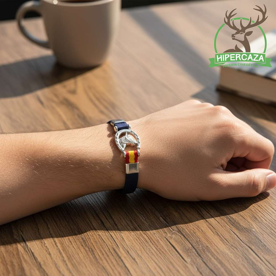 Pulsera de acero azul busto de caballo España 2