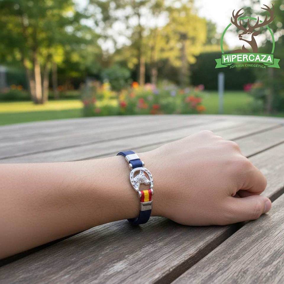 Pulsera de acero azul busto de caballo España 3