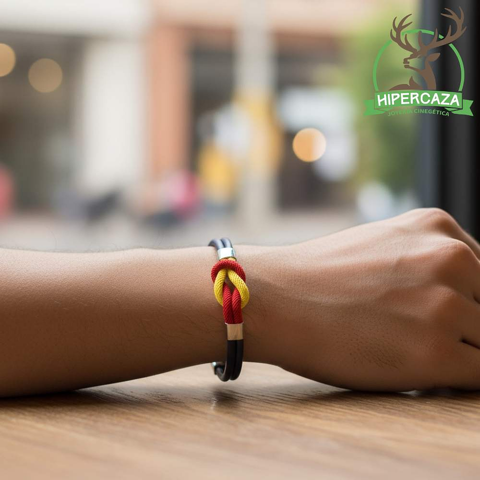 Pulsera de acero con cordón naútico gris España 3