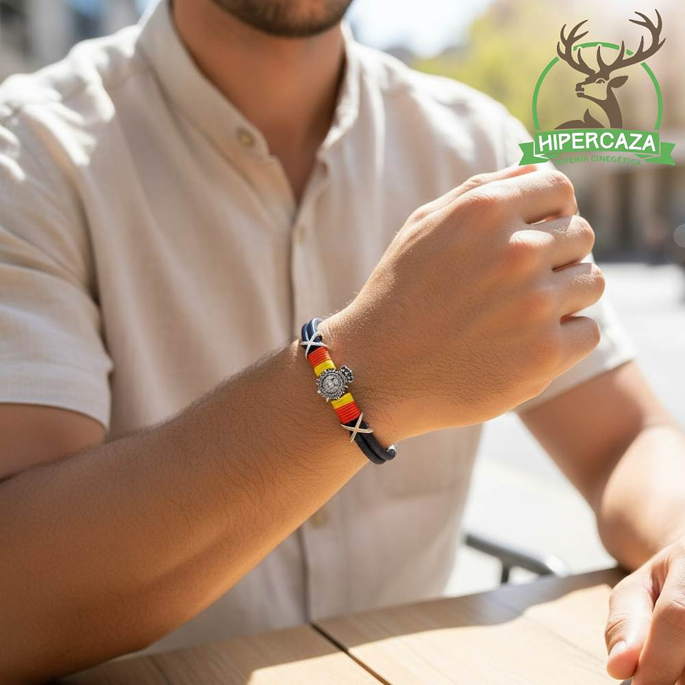 Pulsera de policia nacional en acero azul España 2