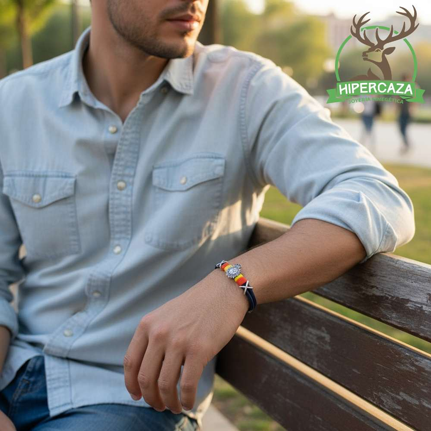 Pulsera de policia nacional en acero azul España 3