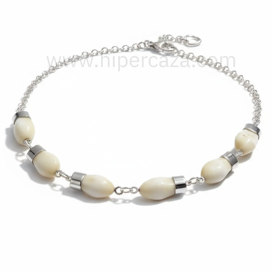 Gargantilla con dientes de ciervo en plata 1