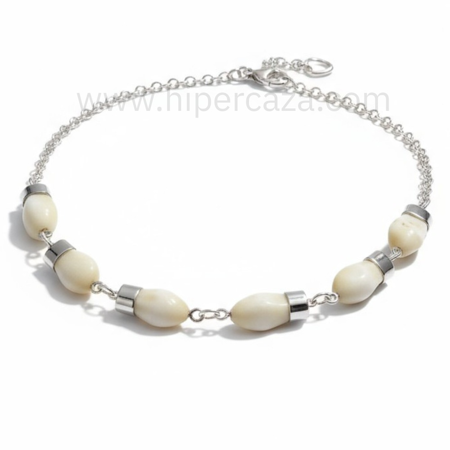 Gargantilla con dientes de ciervo en plata 1