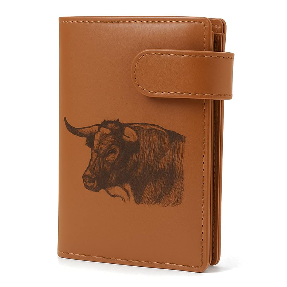 Cartera personalizada y con cierre toro  1