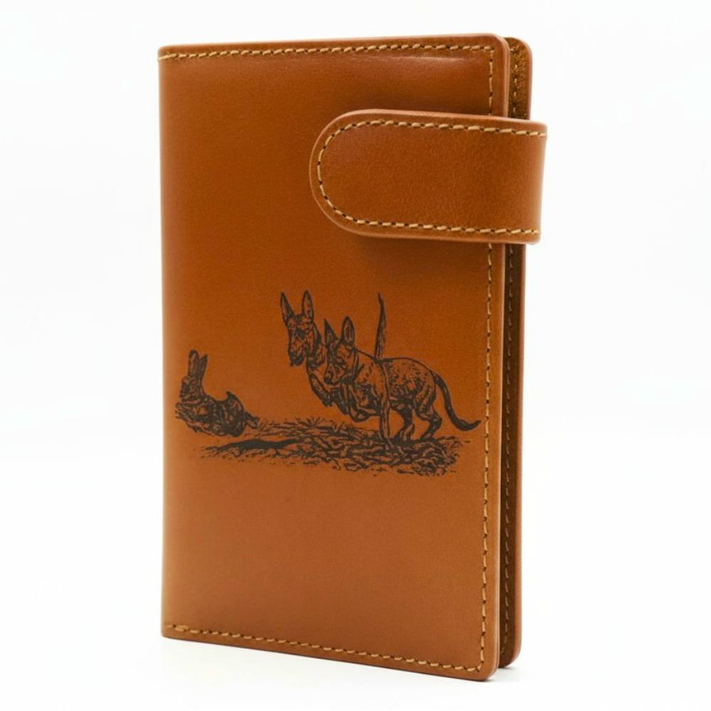 Cartera personalizada con cierre liebre y perros 1