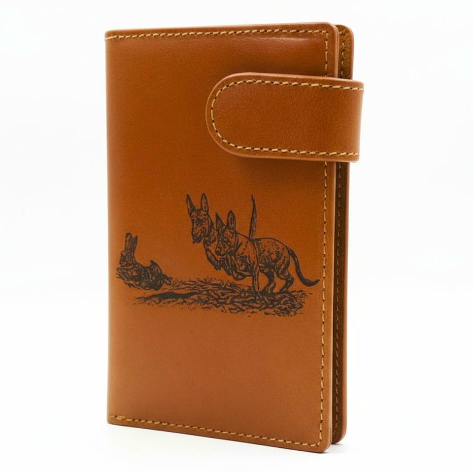 Cartera personalizada con cierre liebre y perros 1