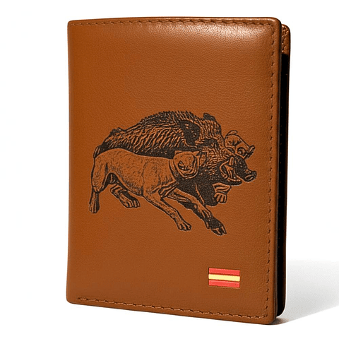 Cartera personalizada jabalí y perros 