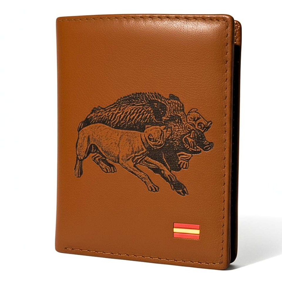 Cartera personalizada jabalí y perros  1