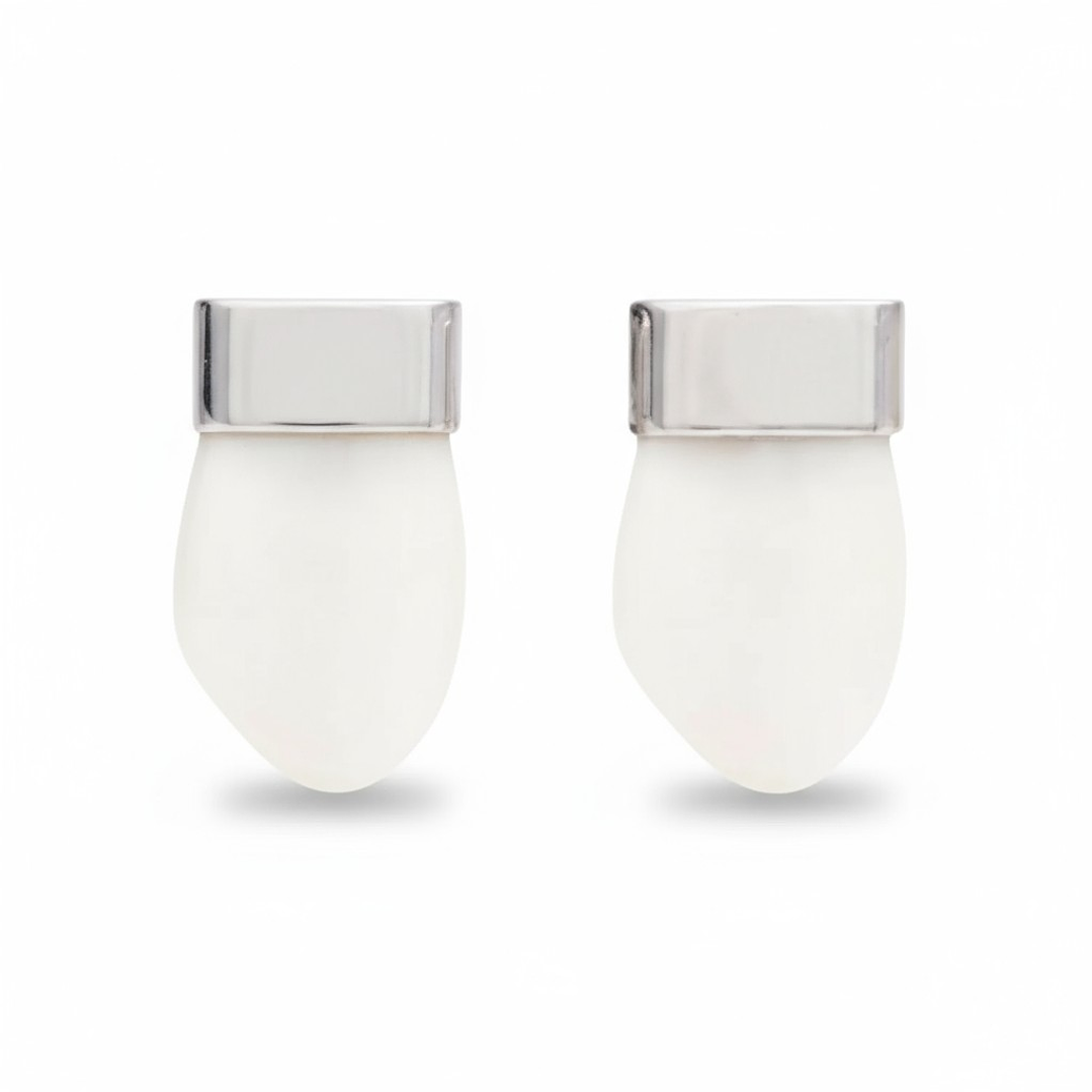 Pendientes dientes de ciervo plata  1