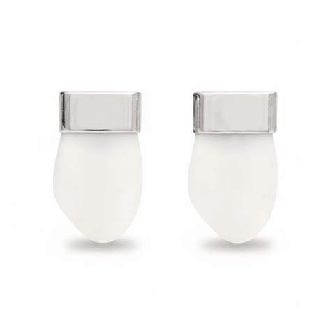 Pendientes dientes de ciervo plata 