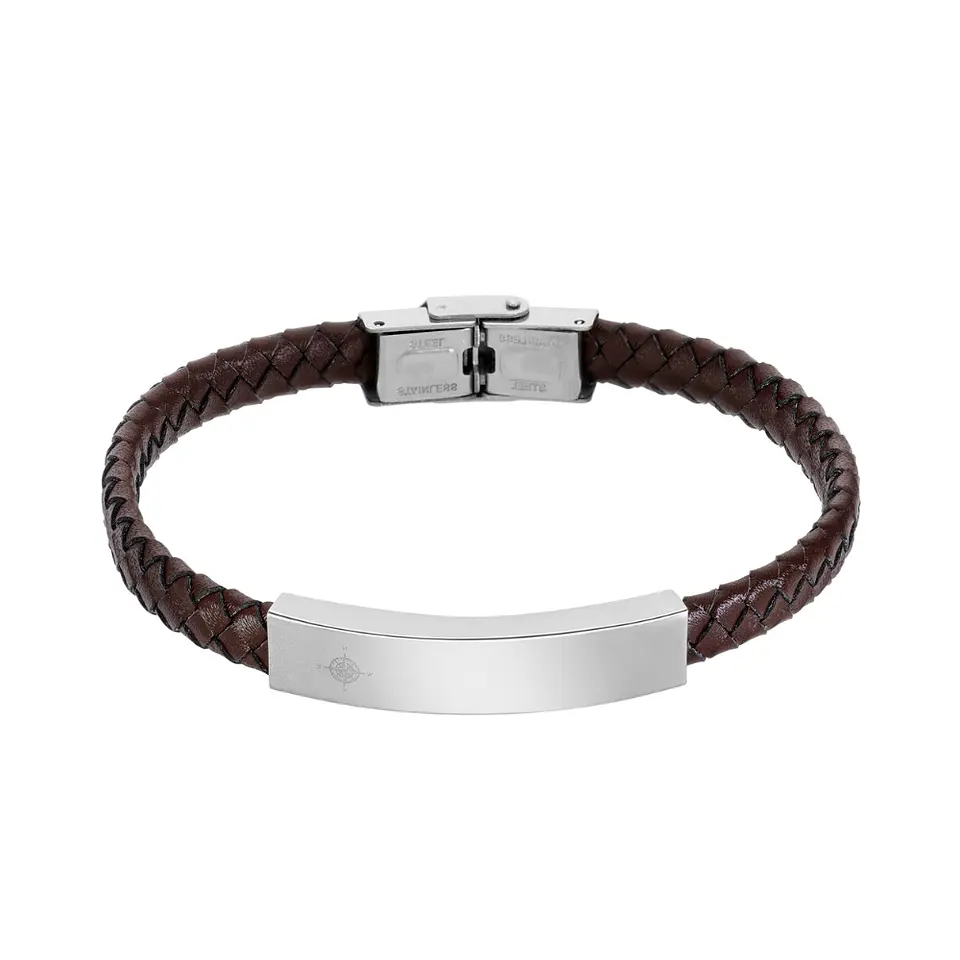 Pulsera de hombre piel trenzada  1