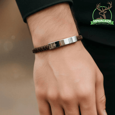 Pulsera de hombre piel trenzada 
