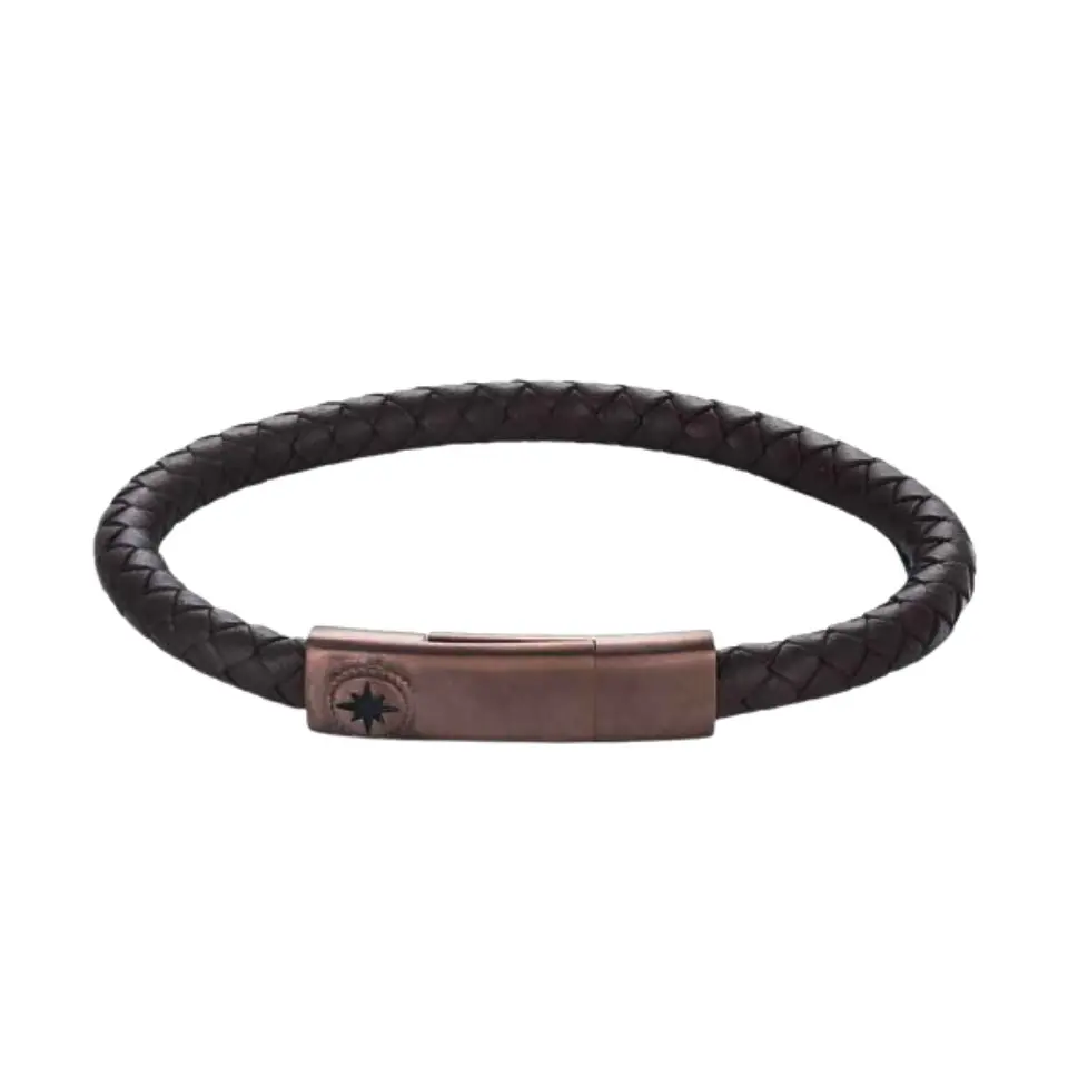 Pulsera para caballero cuero trenzado 1