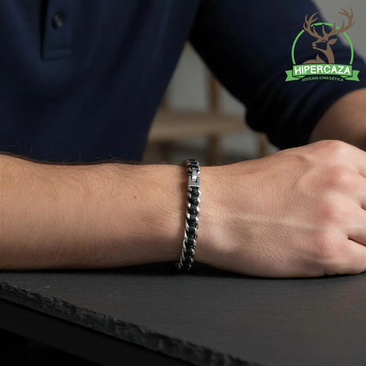 Pulsera de caballero con acero trenzado 2