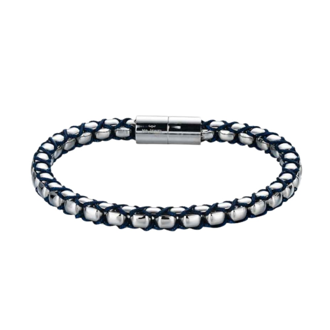Pulsera de hombre hilo trenzado en acero  1