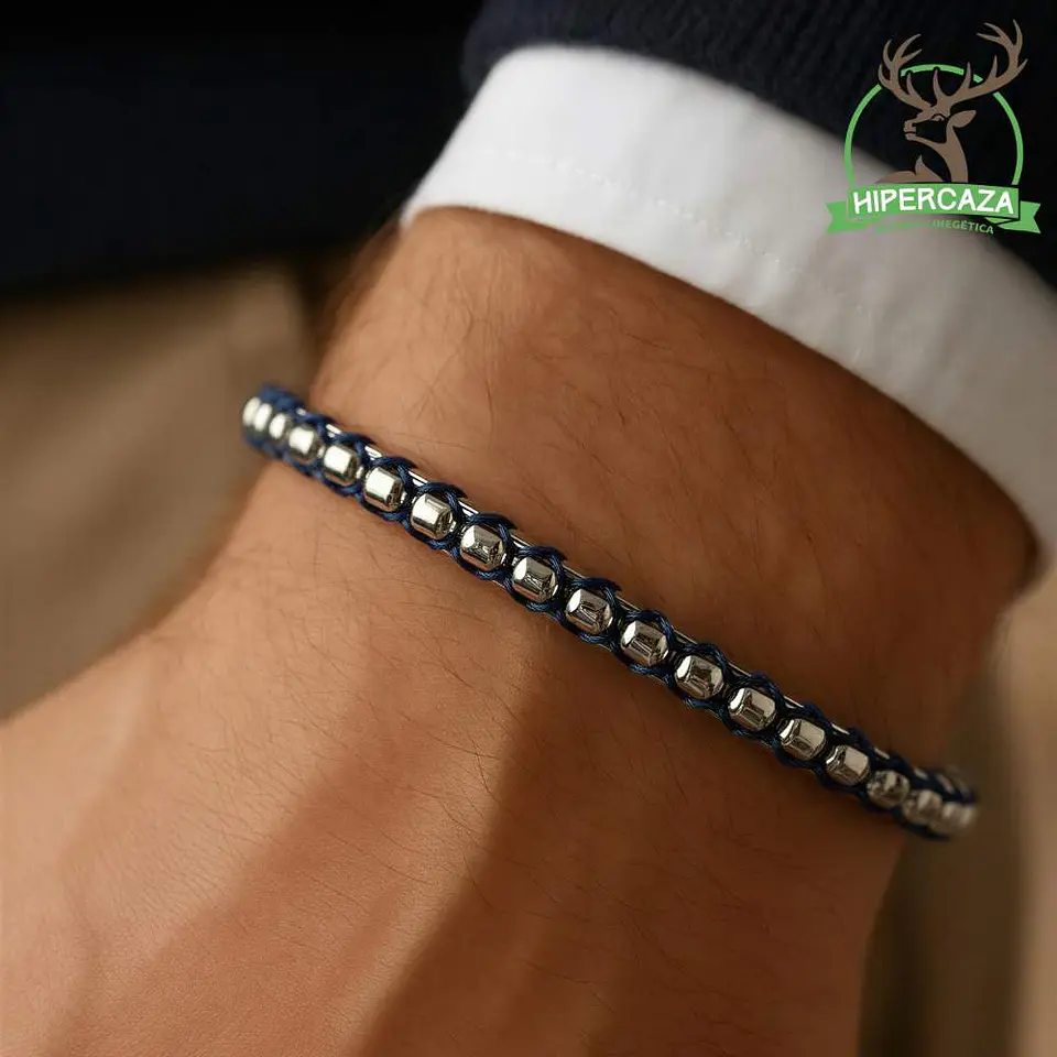 Pulsera de hombre hilo trenzado en acero  2
