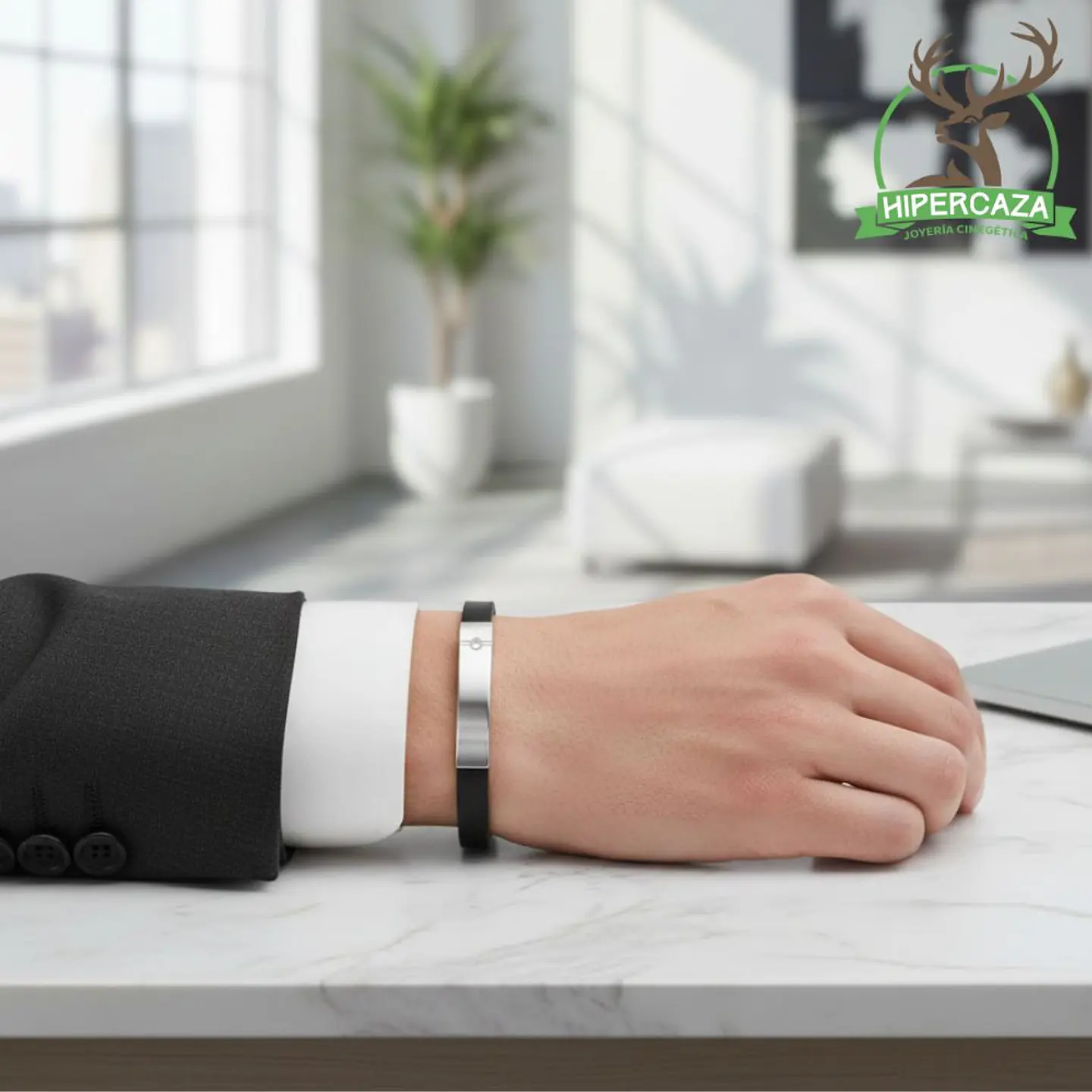 Pulsera para caballero placa en acero  2