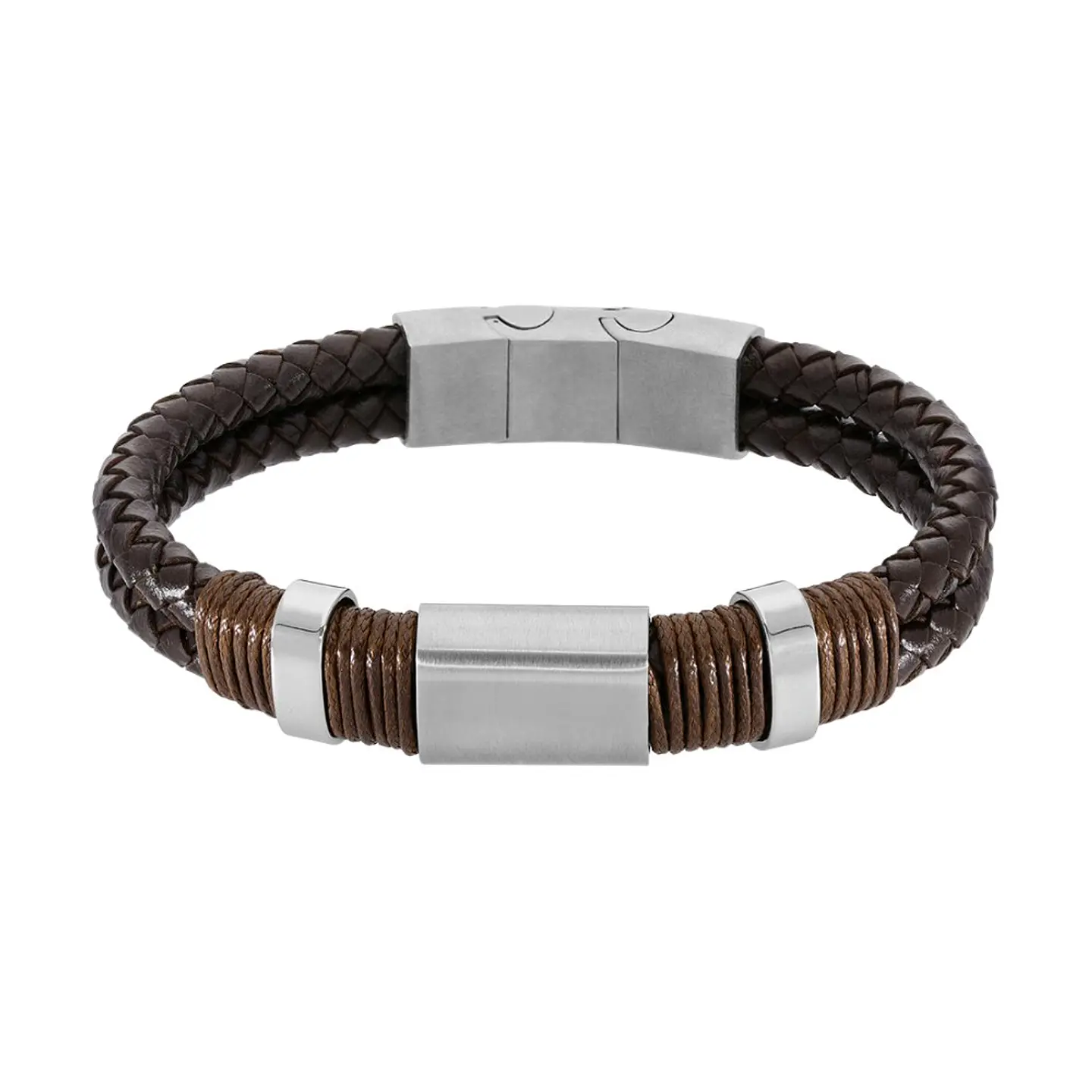 Pulsera de hombre en cuero marrón  1