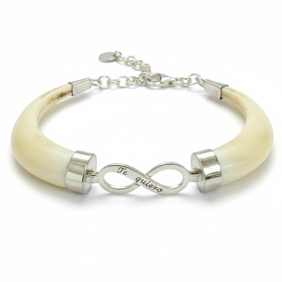 Pulsera colmillos de jabalí hembra  3