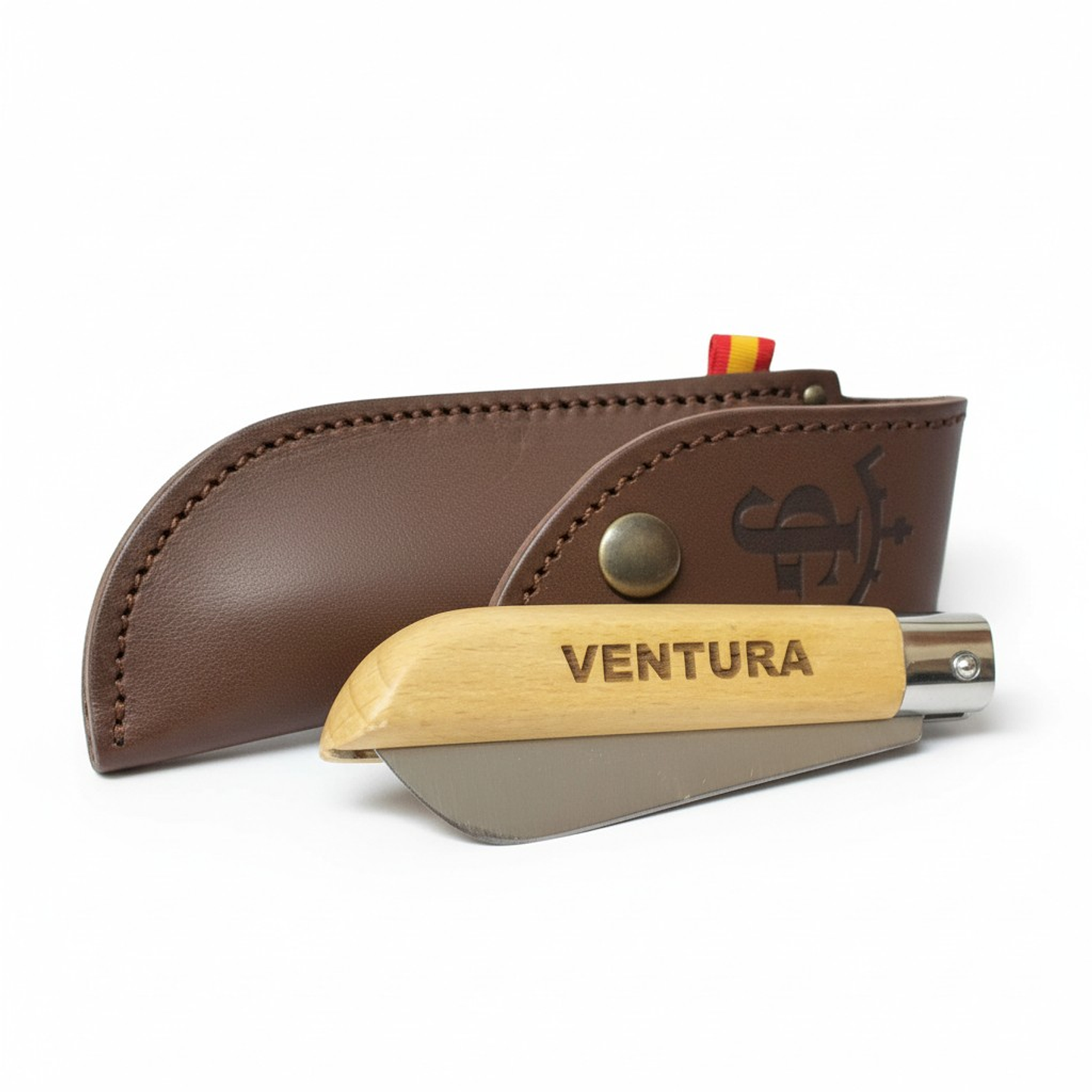 Navaja personalizable con estuche de cuero 5