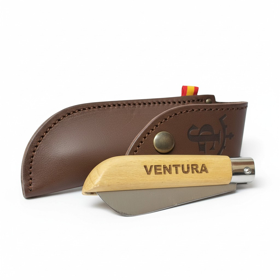Navaja personalizable con estuche de cuero 5