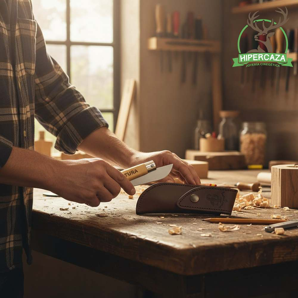 Navaja personalizable con estuche de cuero 6