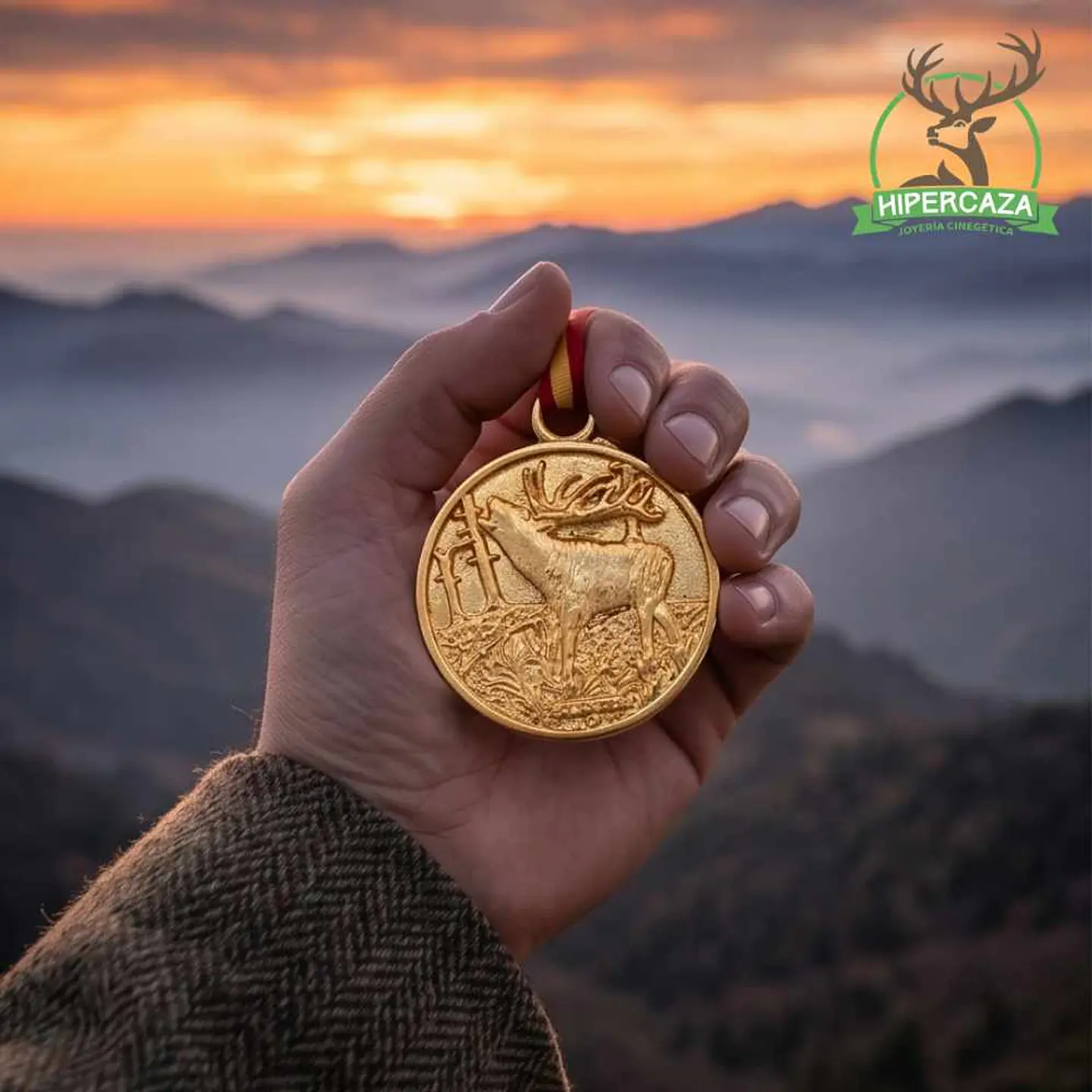 Medalla de homologación ciervo oro 4