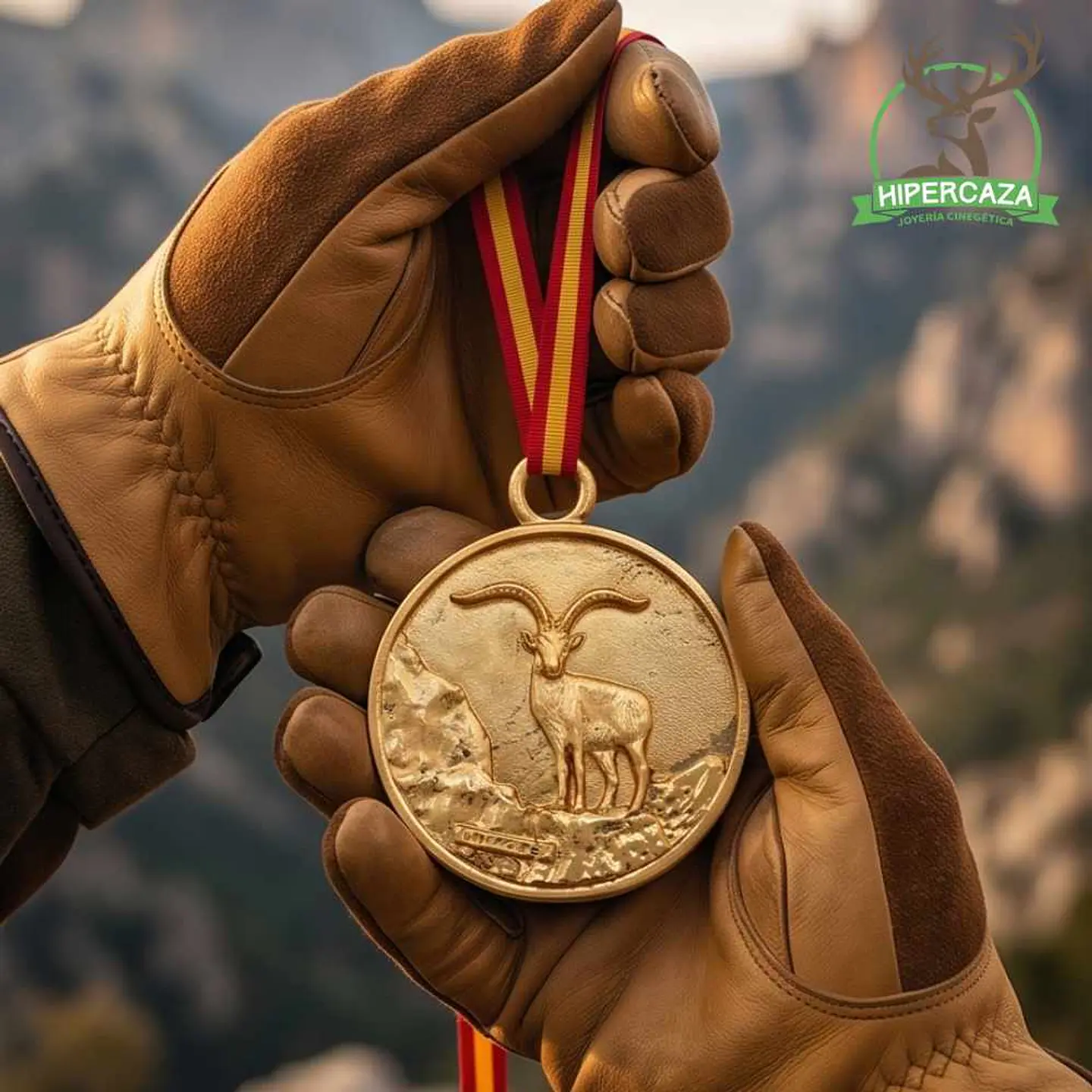 Medalla de homologación macho montés oro 3