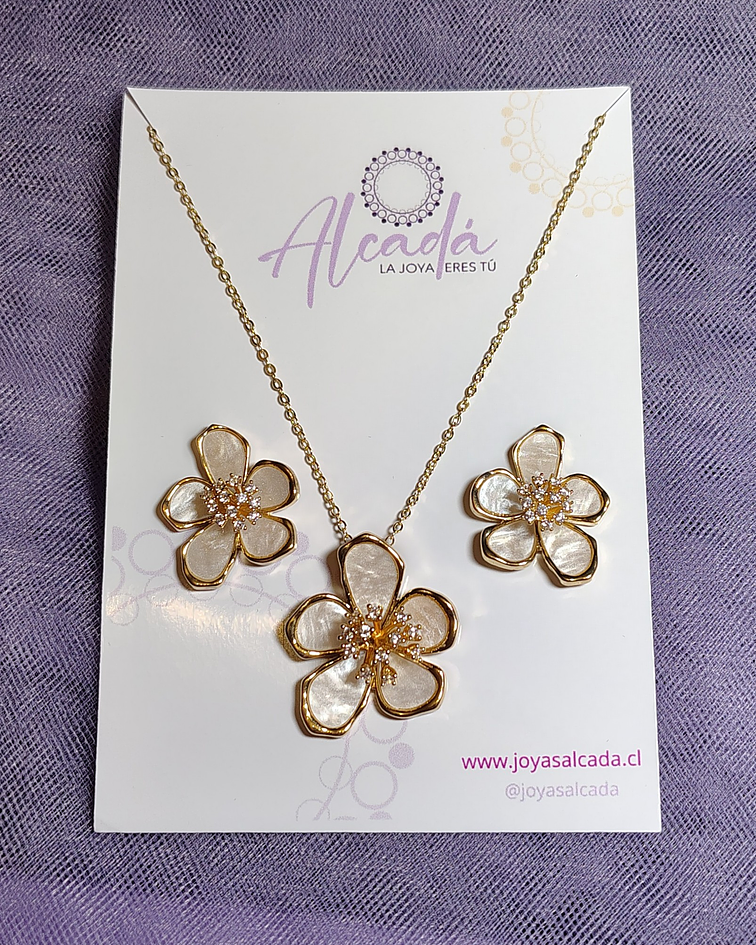 Conjunto Flores D Blanco