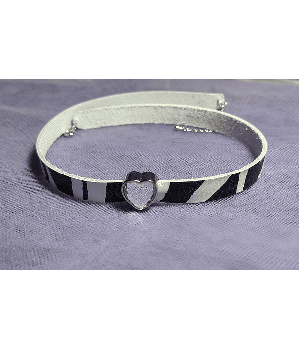 Choker Print Blanco Corazón