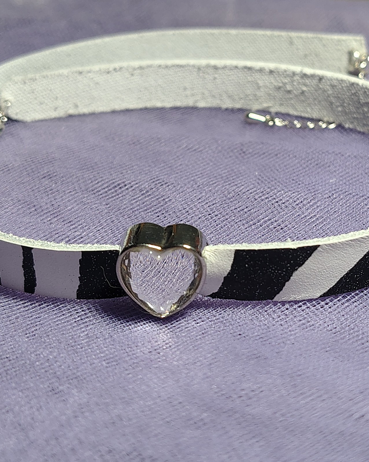 Choker Print Blanco Corazón