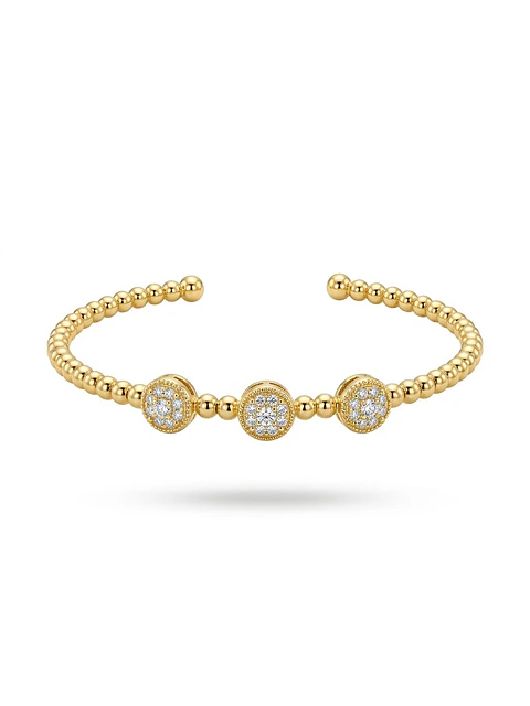 Pulsera Esferas Doradas con Circonia