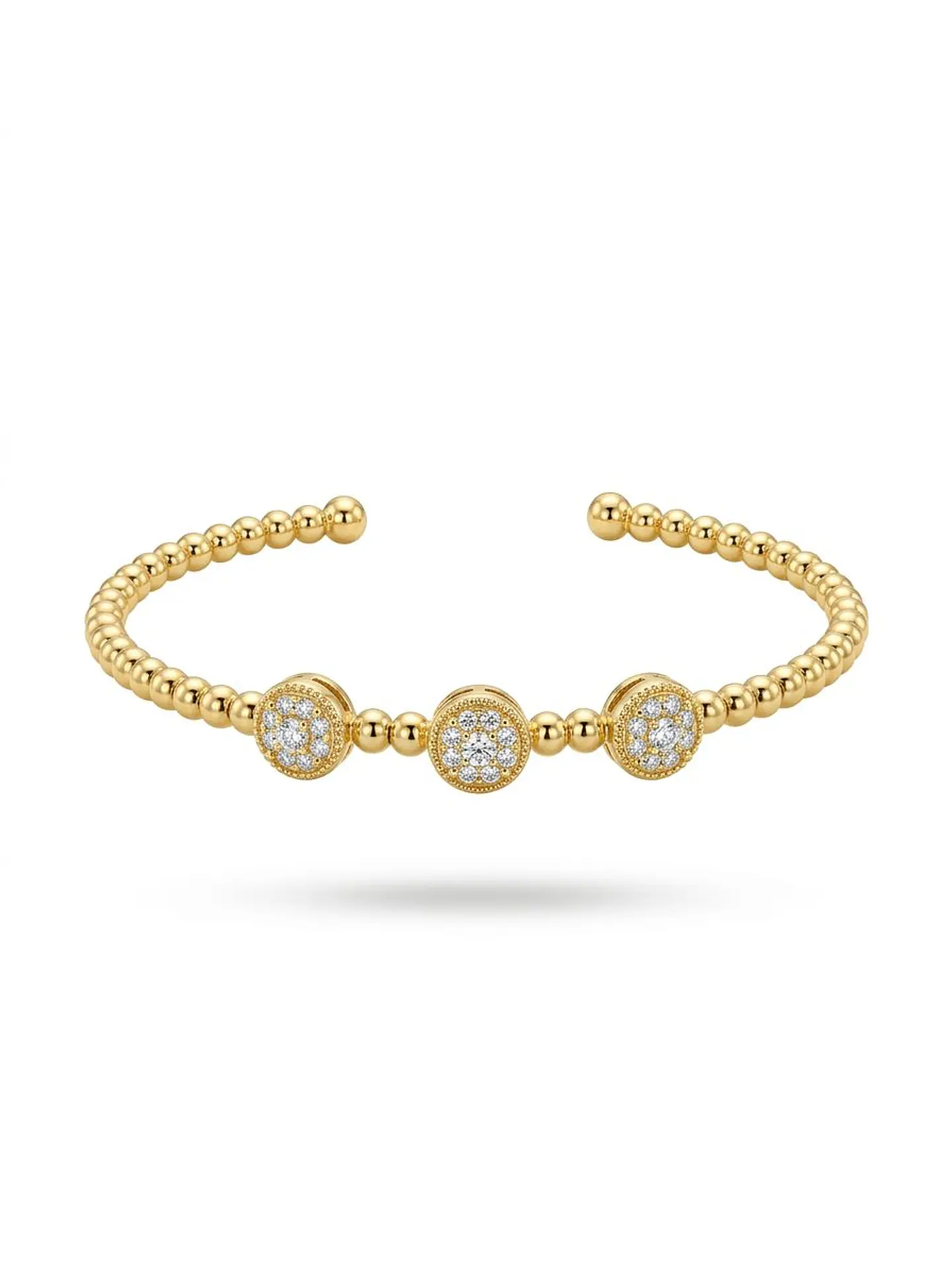 Pulsera Esferas Doradas con Circonia 1