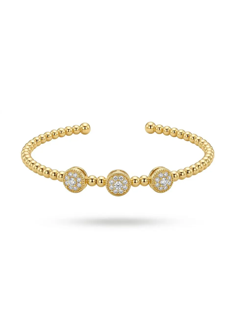 Pulsera Esferas Doradas con Circonia 1