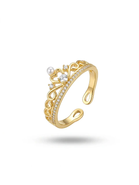 Anillo ajustable bañado en oro 